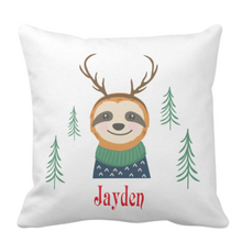 Load image into Gallery viewer, Personalised White Thick Christmas Cushion 15 Designs
