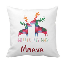 Load image into Gallery viewer, Personalised White Thick Christmas Cushion 15 Designs
