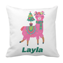 Load image into Gallery viewer, Personalised White Thick Christmas Cushion 15 Designs
