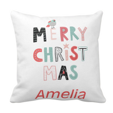 Load image into Gallery viewer, Personalised White Thick Christmas Cushion 15 Designs
