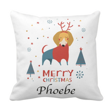 Load image into Gallery viewer, Personalised White Thick Christmas Cushion 15 Designs
