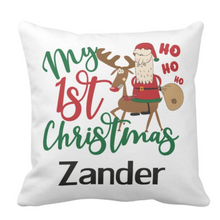 Load image into Gallery viewer, Personalised White Thick Christmas Cushion 15 Designs
