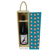 Load image into Gallery viewer, Wood Wine Bottle Box Personalised Selfie Design
