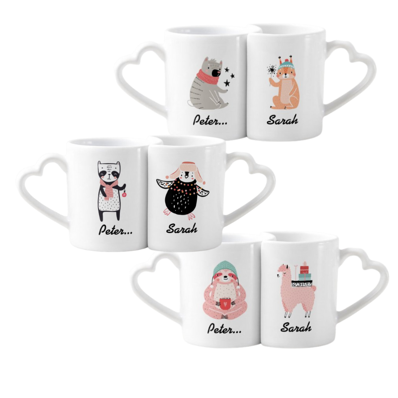 Personalised LOVERS Christmas Mugs- 6 Designs