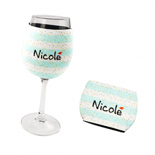 Load image into Gallery viewer, Personalised Christmas Wine Glass Neoprene Holder  - 6 Designs
