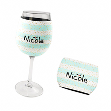 Load image into Gallery viewer, Personalised Christmas Wine Glass Neoprene Holder  - 6 Designs
