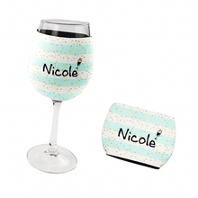 Load image into Gallery viewer, Personalised Christmas Wine Glass Neoprene Holder  - 6 Designs
