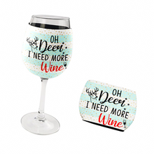 Load image into Gallery viewer, Personalised Christmas Wine Glass Neoprene Holder  - 6 Designs
