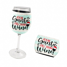 Load image into Gallery viewer, Personalised Christmas Wine Glass Neoprene Holder  - 6 Designs
