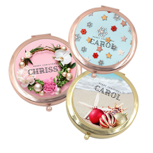 Load image into Gallery viewer, Personalised Christmas Compact Mirrors  - 8 Designs
