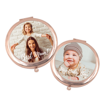 Load image into Gallery viewer, Personalised Photos Compact Mirrors - Rose Gold
