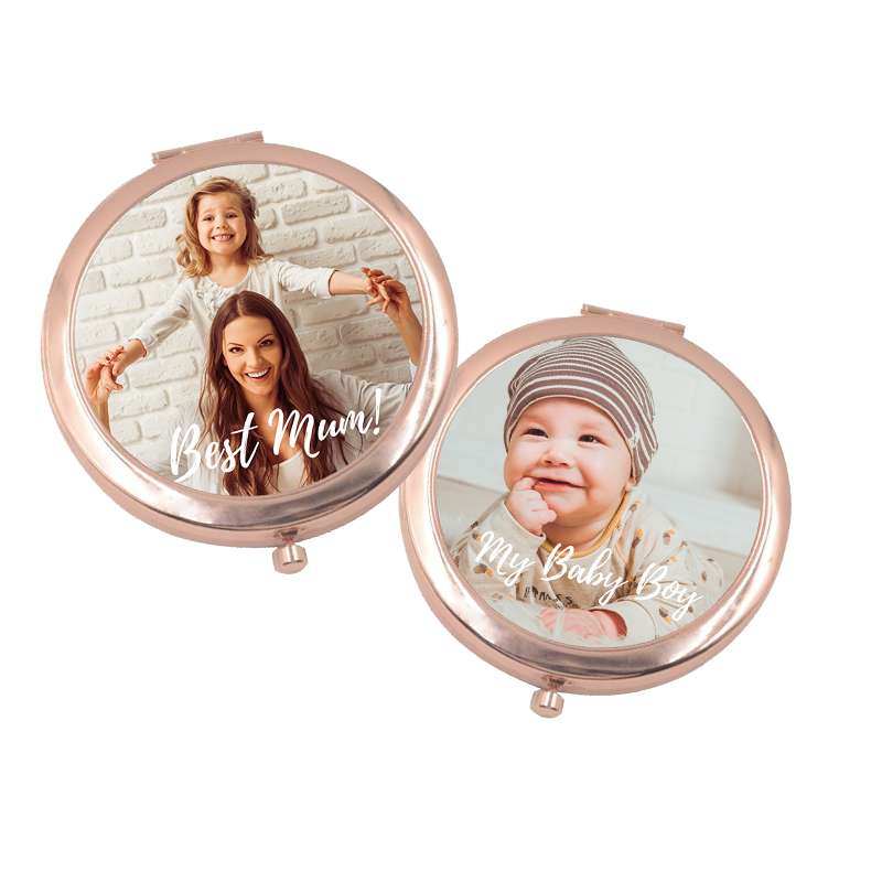 Personalised Photos Compact Mirrors - Rose Gold