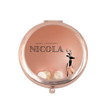 Load image into Gallery viewer, Personalised Christmas Compact Mirrors  - 8 Designs
