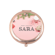 Load image into Gallery viewer, Personalised Christmas Compact Mirrors  - 8 Designs
