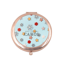 Load image into Gallery viewer, Personalised Christmas Compact Mirrors  - 8 Designs
