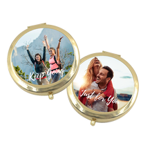 Load image into Gallery viewer, Personalised Photos Compact Mirrors - Gold
