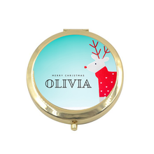 Load image into Gallery viewer, Personalised Christmas Compact Mirrors  - 8 Designs
