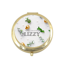 Load image into Gallery viewer, Personalised Christmas Compact Mirrors  - 8 Designs
