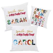 Load image into Gallery viewer, Christmas Letter Art Personalised Cushion
