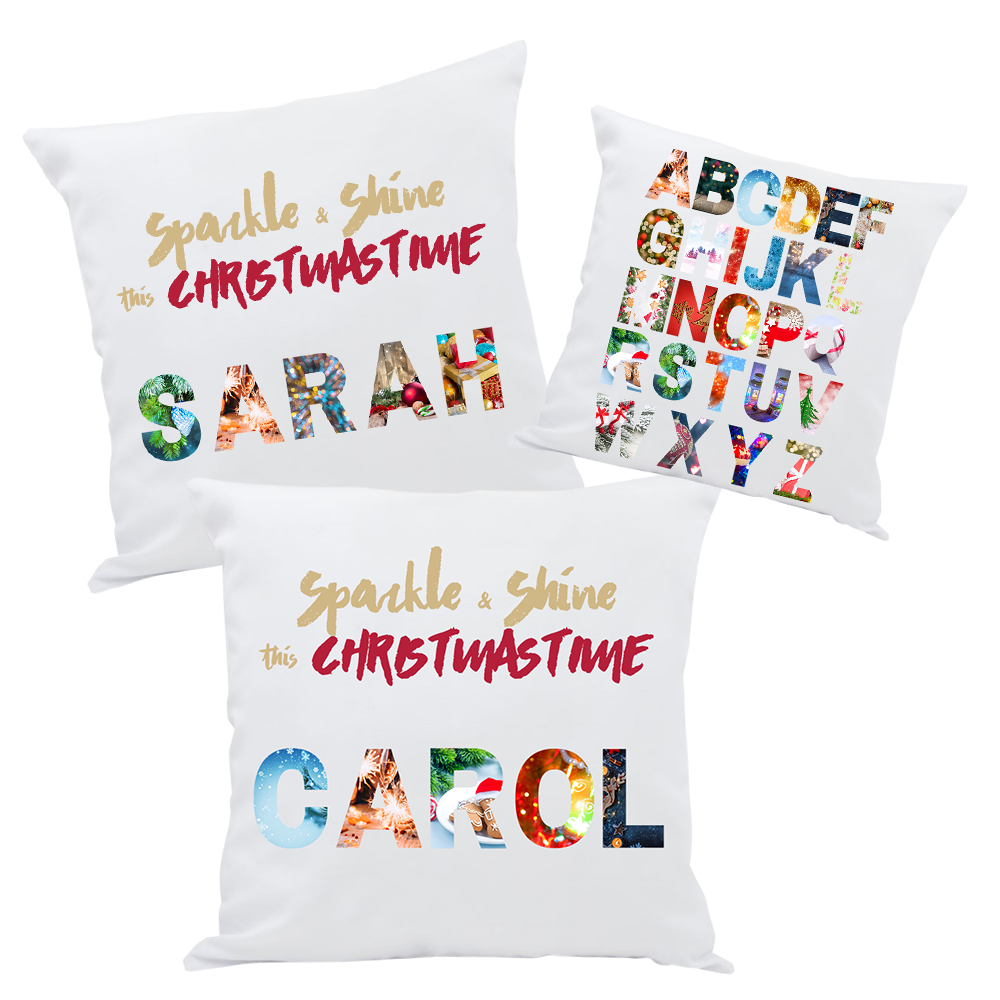 Christmas Letter Art Personalised Cushion