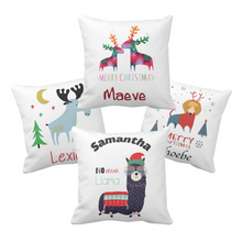 Load image into Gallery viewer, Personalised White Thick Christmas Cushion 15 Designs
